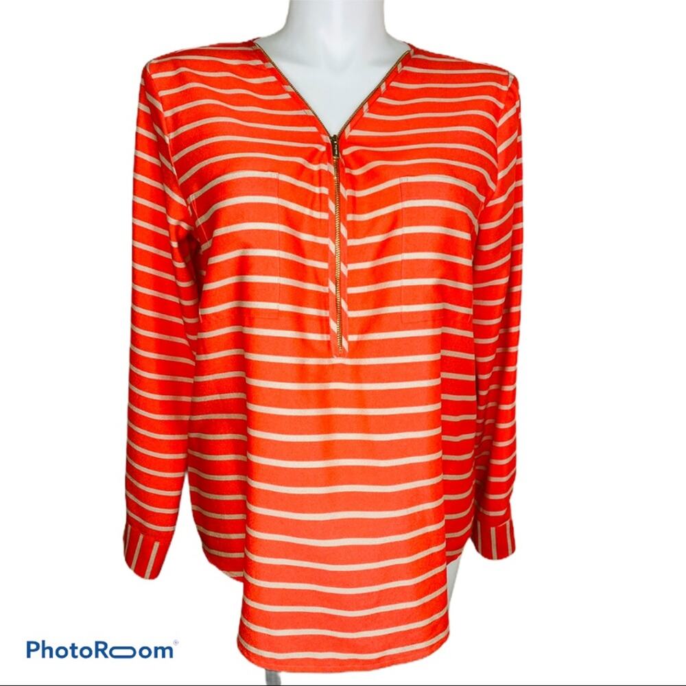 Calvin Klein striped top with zipper closure
